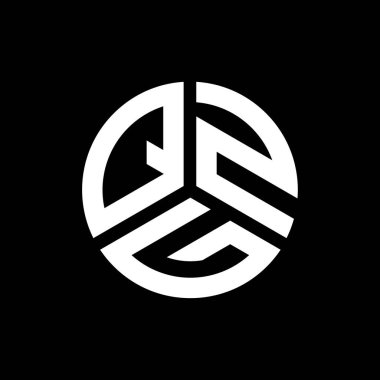 Siyah arkaplanda QZG harfi logo tasarımı. QZG yaratıcı harflerin baş harfleri logo kavramı. QZG harf tasarımı.