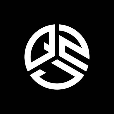 QZJ harfi logo tasarımı siyah arkaplan üzerine. QZJ yaratıcı harflerin baş harfleri logo kavramı. QZJ harf tasarımı.