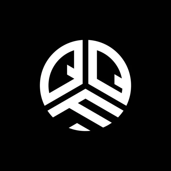 Qqf Harf Logo Tasarımı Siyah Arkaplan Üzerine Qqf Yaratıcı Harflerin — Stok Vektör