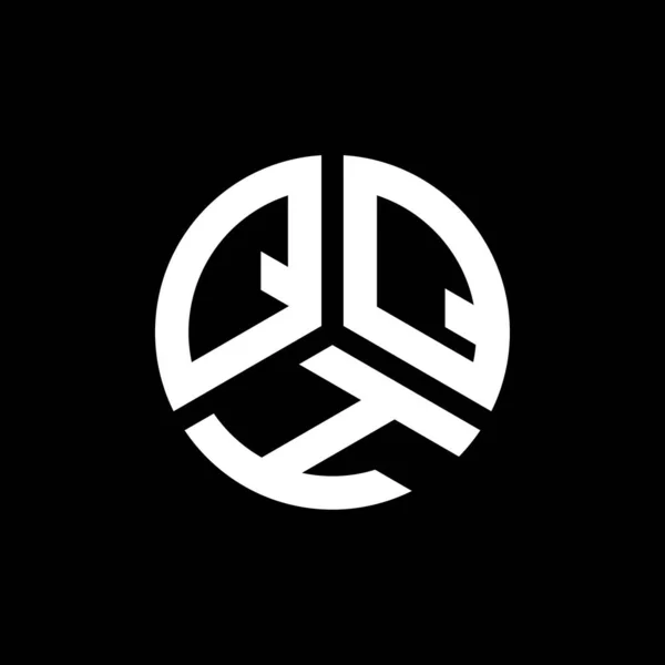 黒を基調としたQhレターロゴデザイン Qhクリエイティブイニシャルレターロゴコンセプト Qh文字デザイン — ストックベクタ