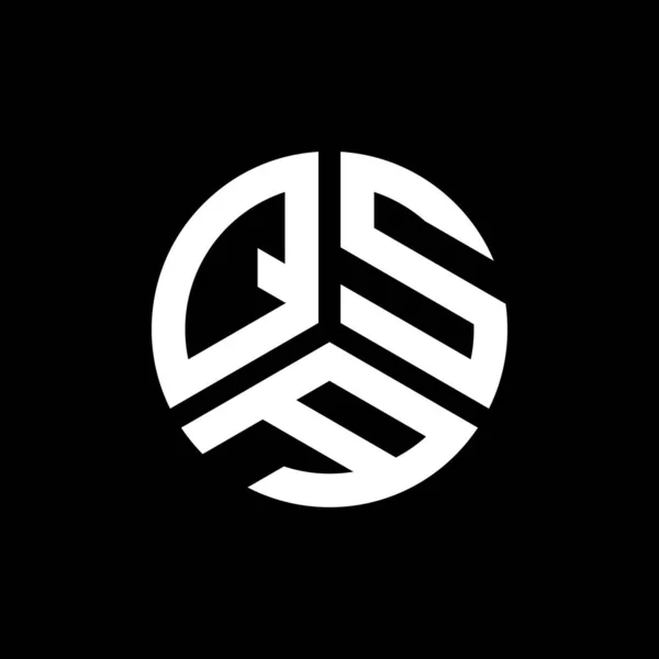 Σχεδιασμός Λογότυπου Γράμματος Qsa Μαύρο Φόντο Δημιουργικά Αρχικά Qsa Έννοια — Διανυσματικό Αρχείο