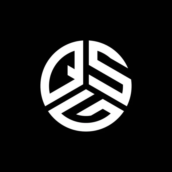 Desain Logo Huruf Qsg Pada Latar Belakang Hitam Qsg Kreatif - Stok Vektor