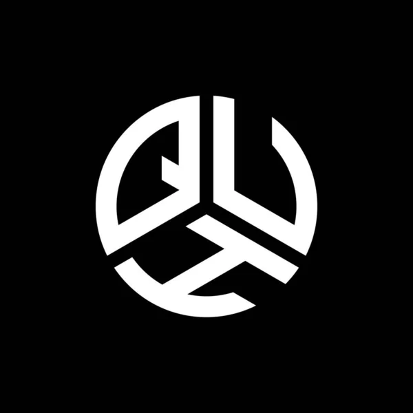 Projekt Logo Litery Quh Czarnym Tle Quh Twórcze Inicjały Litera — Wektor stockowy