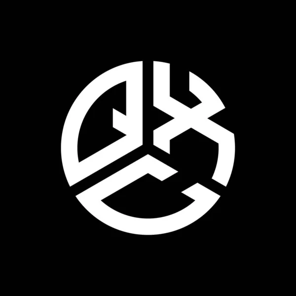 Qxc Lettre Logo Design Sur Fond Noir Qxc Initiales Créatives — Image vectorielle