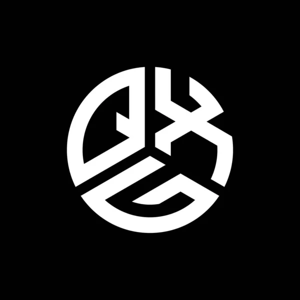 Diseño Del Logotipo Letra Qxg Sobre Fondo Negro Qxg Iniciales — Vector de stock