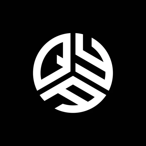 Σχεδιασμός Λογότυπου Γράμματος Qya Μαύρο Φόντο Qya Δημιουργικό Πρωτότυπο Γράμμα — Διανυσματικό Αρχείο