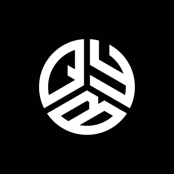 Qyb Lettre Logo Design Sur Fond Noir Qyb Initiales Créatives — Image vectorielle