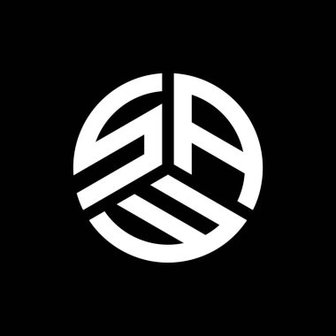 Siyah arka planda aynı harfli logo tasarımı. Aynı yaratıcı harflerin baş harfleri logo konsepti. SAE harf tasarımı.