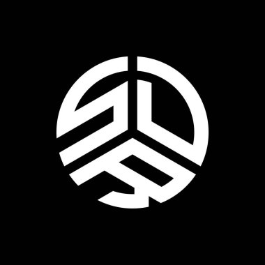 Siyah arka planda SDR harf logosu tasarımı. SDR yaratıcı harflerin baş harfleri logo kavramı. SDR harf tasarımı.