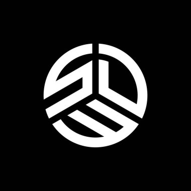 Siyah arkaplanda SDW harf logosu tasarımı. SDW yaratıcı harflerin baş harfleri logo kavramı. SDW harf tasarımı.