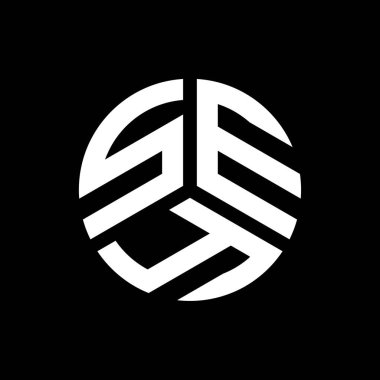 SEY harf logosu tasarımı siyah arka planda. SEY yaratıcı harflerin baş harfleri logo kavramı. SEY harf tasarımı.