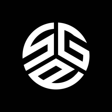 Siyah arkaplan üzerine SGP harf logosu tasarımı. SGP yaratıcı harflerin baş harfleri logo kavramı. SGP harf tasarımı.
