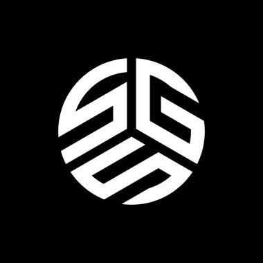 Siyah arka planda SGS harfi logo tasarımı. SGS yaratıcı harfler logosu konsepti. SGS harf tasarımı.