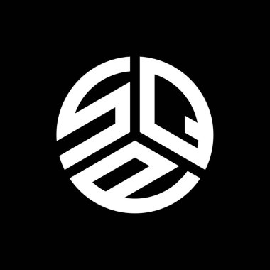 Siyah arkaplanda SQP harf logosu tasarımı. SQP yaratıcı harflerin baş harfleri logo kavramı. SQP harf tasarımı.