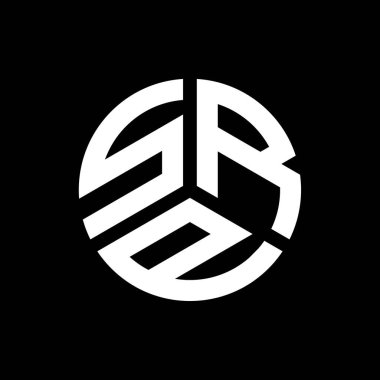 Siyah arkaplanda SRP harf logosu tasarımı. SRP yaratıcı harflerin baş harfleri logo kavramı. SRP harf tasarımı.