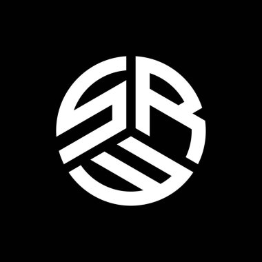 Siyah arkaplanda SRW harf logosu tasarımı. SRW yaratıcı harflerin baş harfleri logo konsepti. SRW harf tasarımı.