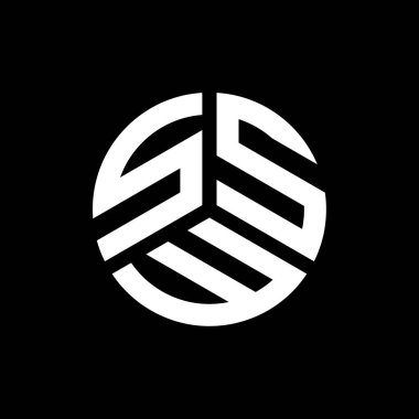Siyah arkaplanda SSW harf logosu tasarımı. SSW yaratıcı harflerin baş harfleri logo kavramı. SSW harf tasarımı.