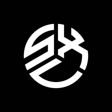 Siyah arkaplanda SXV harf logosu tasarımı. SXV yaratıcı harflerin baş harfleri logo kavramı. SXV harf tasarımı.