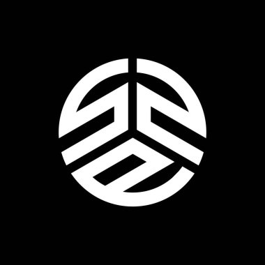 Siyah arkaplanda SZP harf logosu tasarımı. SZP yaratıcı harflerin baş harfleri logo kavramı. SZP harf tasarımı.