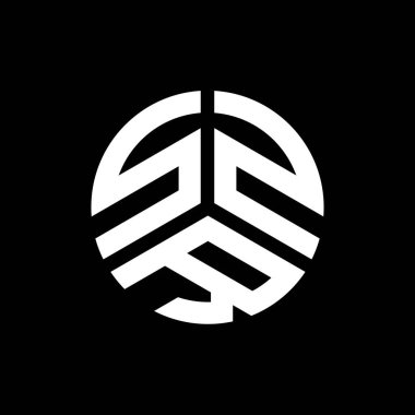 Siyah arka planda SZR harf logosu tasarımı. SZR yaratıcı harflerin baş harfleri logo kavramı. SZR harf tasarımı.