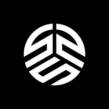 Siyah arkaplanda SZS harf logosu tasarımı. SZS yaratıcı harf logosu konsepti. SZS harf tasarımı.