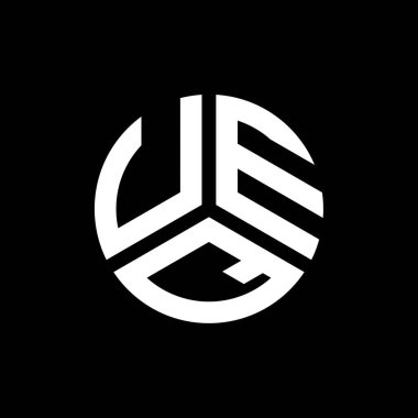Siyah arka planda UEQ harf logosu tasarımı. UEQ yaratıcı harflerin baş harfleri logo kavramı. UEQ harf tasarımı.