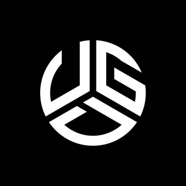 Siyah arkaplanda UGD harf logosu tasarımı. UGD yaratıcı harflerin baş harfleri logo kavramı. UGD harf tasarımı.