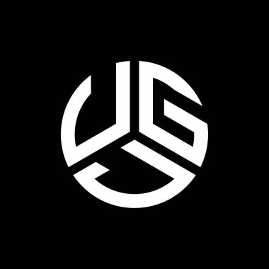 Siyah arka planda UGJ harf logosu tasarımı. UGJ yaratıcı harflerin baş harfleri logo kavramı. UGJ harf tasarımı.