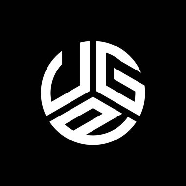 Siyah arkaplanda UGP harf logosu tasarımı. UGP yaratıcı harflerin baş harfleri logo kavramı. UGP harf tasarımı.
