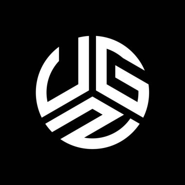 Siyah arkaplanda UGZ harf logosu tasarımı. UGZ yaratıcı harflerin baş harfleri logo kavramı. UGZ harf tasarımı.