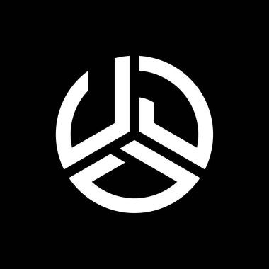 Siyah arka planda UJD harf logosu tasarımı. UJD yaratıcı harflerin baş harfleri logo kavramı. UJD harf tasarımı.