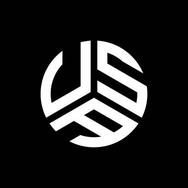 Siyah arka planda ABD harfi logo tasarımı. ABD yaratıcı harflerin baş harfleri logo konsepti. ABD harf tasarımı.