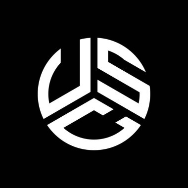 USC harf logo tasarımı siyah arka planda. USC yaratıcı harf logosu konsepti. USC harf tasarımı.