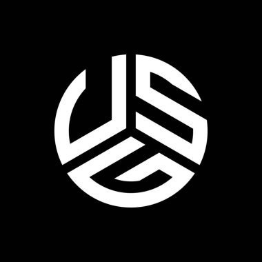 Siyah arka planda USG harf logosu tasarımı. USG yaratıcı harfler logosu konsepti. USG harf tasarımı.