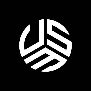 Siyah arka planda USM harf logosu tasarımı. USM yaratıcı harf logosu konsepti. USM harf tasarımı.