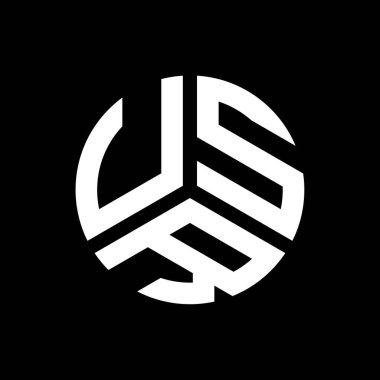 Siyah arka planda USR harf logosu tasarımı. USR yaratıcı harf logosu konsepti. USR harf tasarımı.