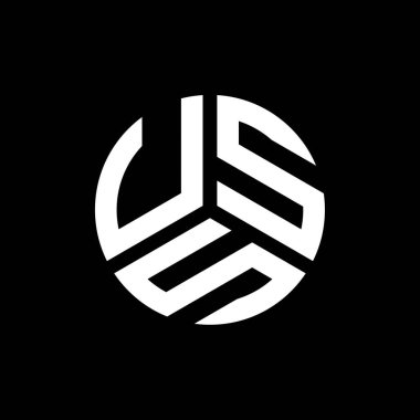 USS harfi logo tasarımı siyah arka planda. USS yaratıcı harf logosu konsepti. USS harf tasarımı.