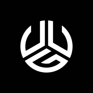 Siyah arka planda UUG harf logosu tasarımı. UUUG yaratıcı harfler logosu konsepti. UUG harf tasarımı.