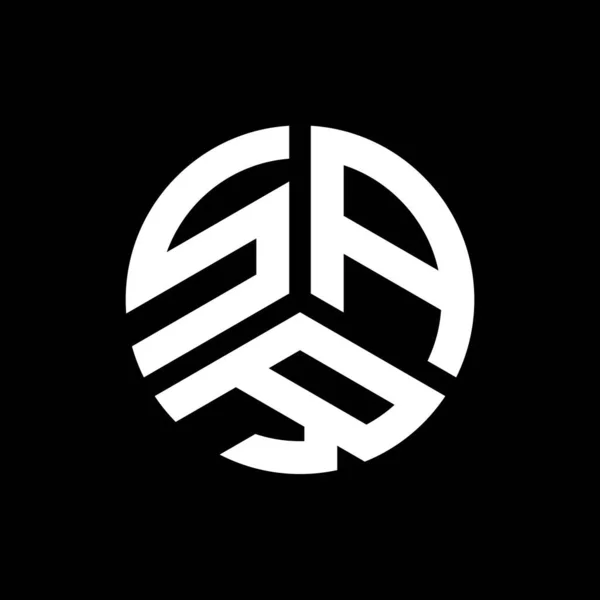 Sar Design Logotipo Carta Fundo Preto Sar Iniciais Criativas Conceito — Vetor de Stock