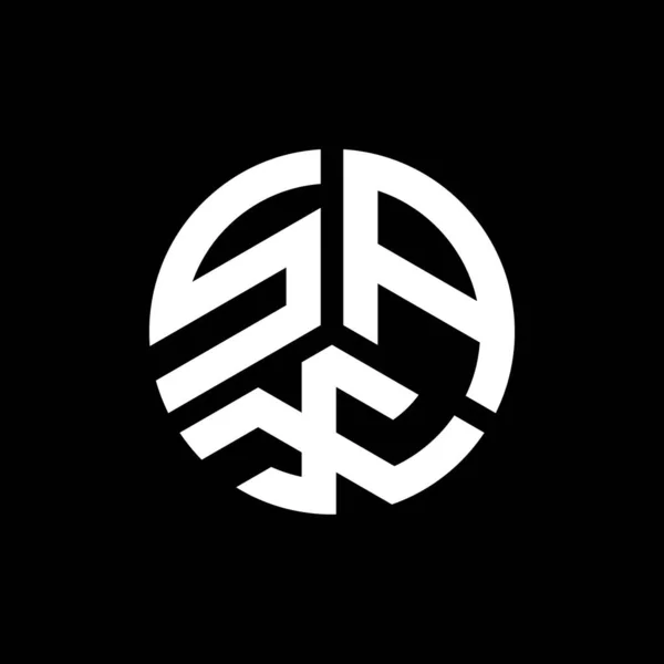 Siyah Arka Planda Sax Harfli Logo Tasarımı Sax Yaratıcı Harflerin — Stok Vektör