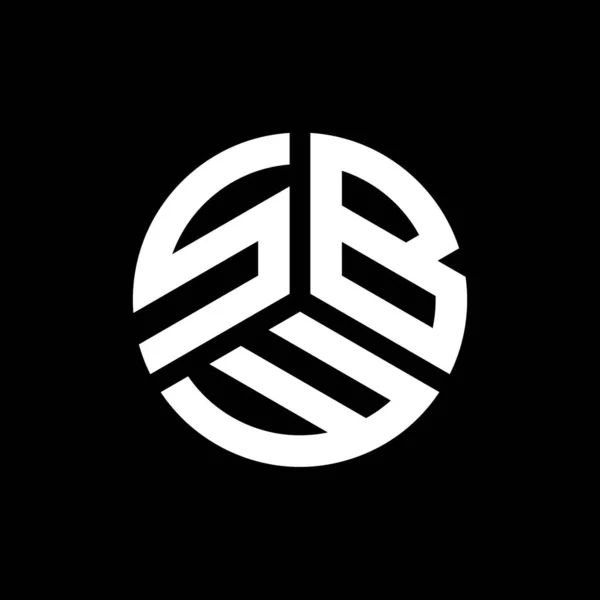Siyah Arkaplanda Sbw Harf Logosu Tasarımı Sbw Yaratıcı Harflerin Baş — Stok Vektör