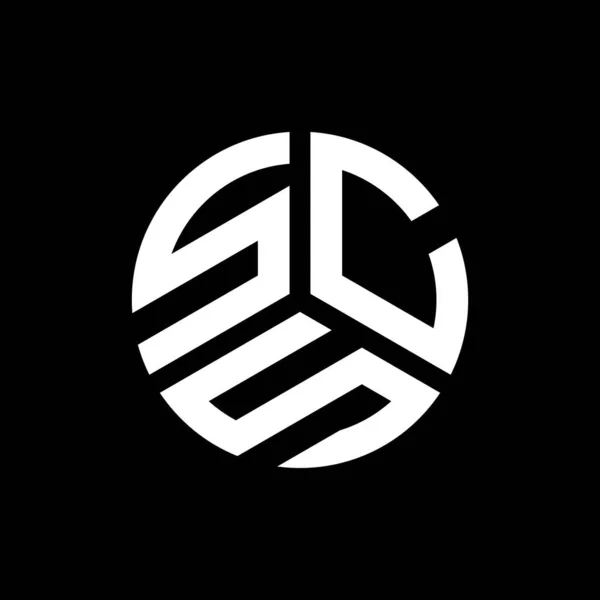 Σχεδιασμός Λογότυπου Γραμμάτων Scs Μαύρο Φόντο Δημιουργικά Αρχικά Scs Έννοια — Διανυσματικό Αρχείο
