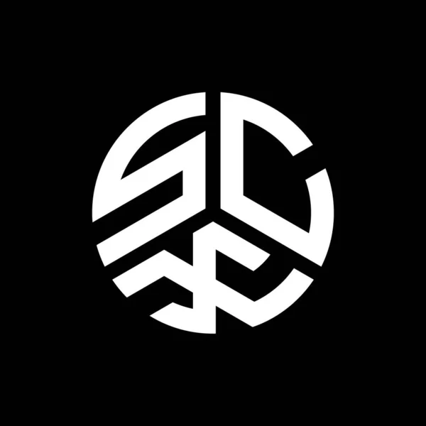 Diseño Del Logotipo Letra Scx Sobre Fondo Negro Scx Iniciales — Vector de stock