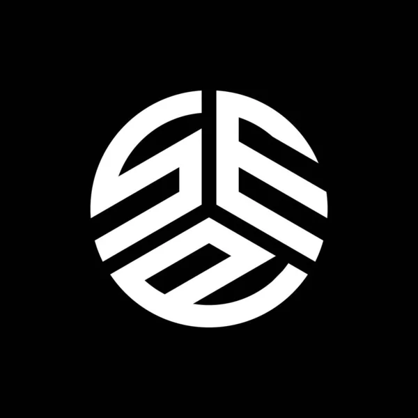 Siyah Arka Planda Sep Harf Logosu Tasarımı Sep Yaratıcı Harflerin — Stok Vektör