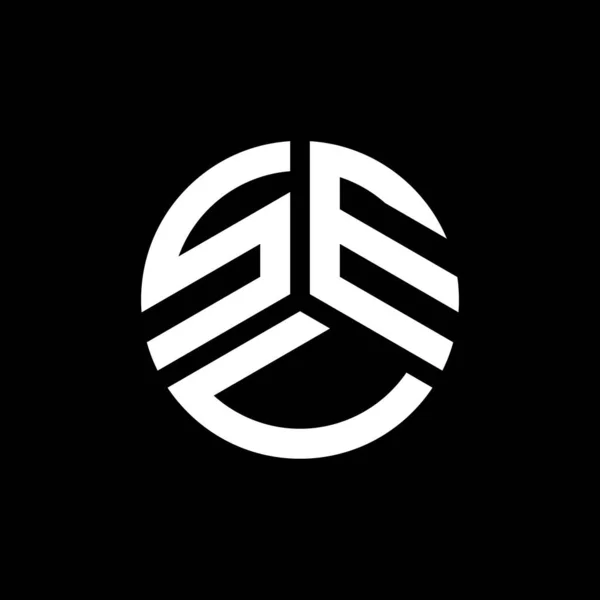 Siyah Arka Planda Sev Harf Logosu Tasarımı Sev Yaratıcı Harf — Stok Vektör