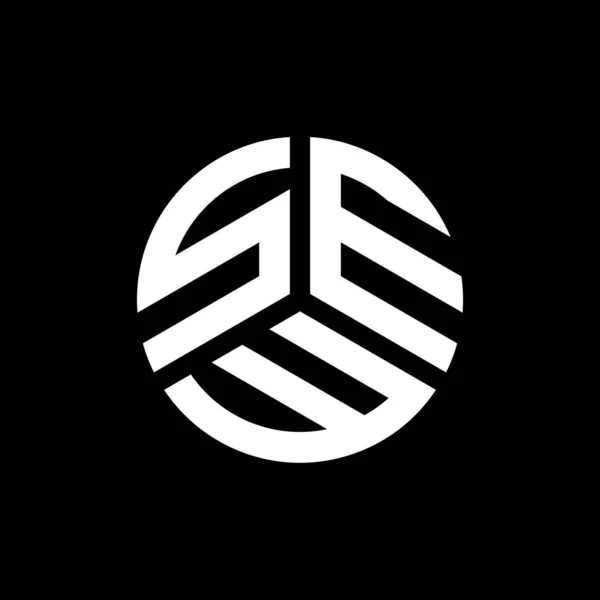 Sew Literă Logo Design Fundal Negru Sew Creativ Iniţiale Litera — Vector de stoc