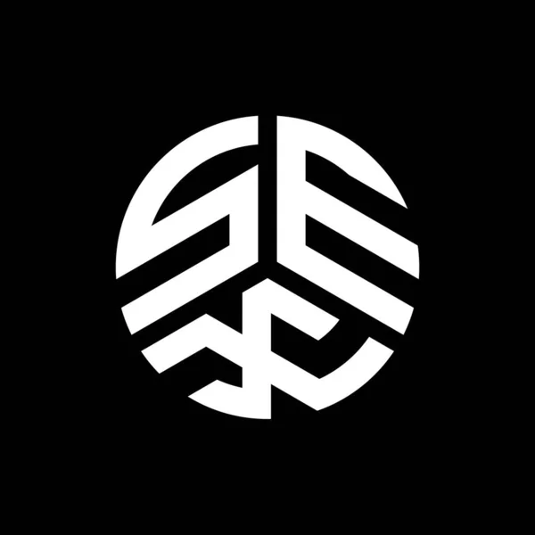 Siyah Arka Planda Sex Harf Logosu Tasarımı Sex Yaratıcı Harf — Stok Vektör