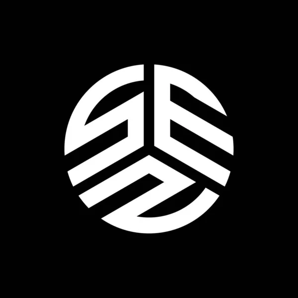 黒の背景にPrintsez文字ロゴデザイン Sezクリエイティブイニシャルレターロゴコンセプト Sez手紙デザイン — ストックベクタ