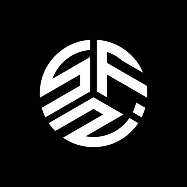 Diseño Del Logotipo Letra Sfz Sobre Fondo Negro Sfz Iniciales — Vector de stock