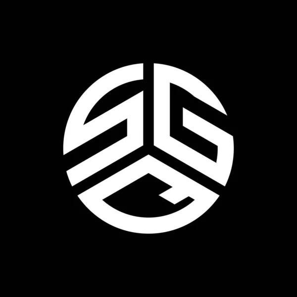 Diseño Del Logotipo Letra Sgq Sobre Fondo Negro Sgq Iniciales — Vector de stock
